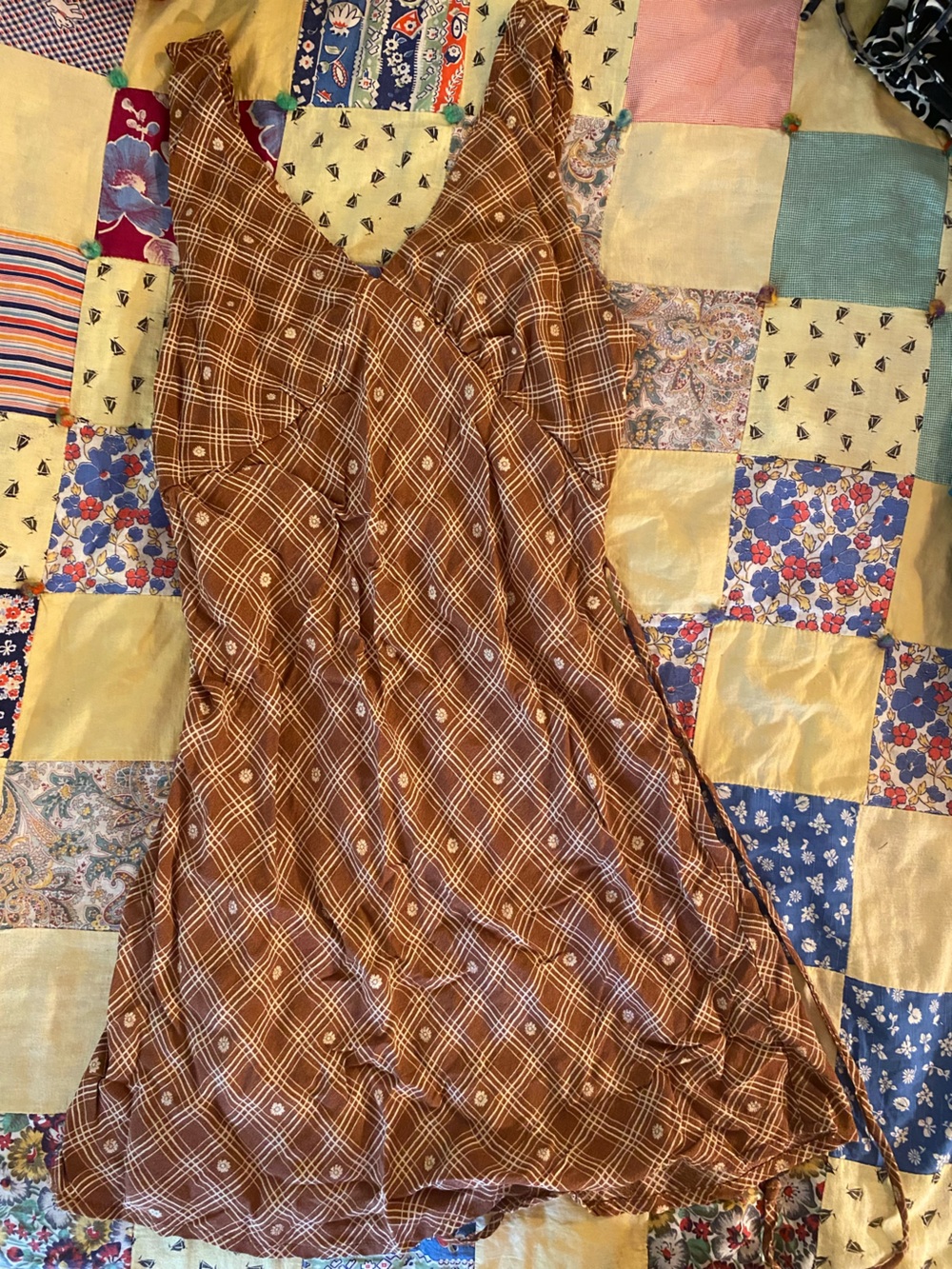 Wild Fable Brown Plaid Button-Front Women’s Dress